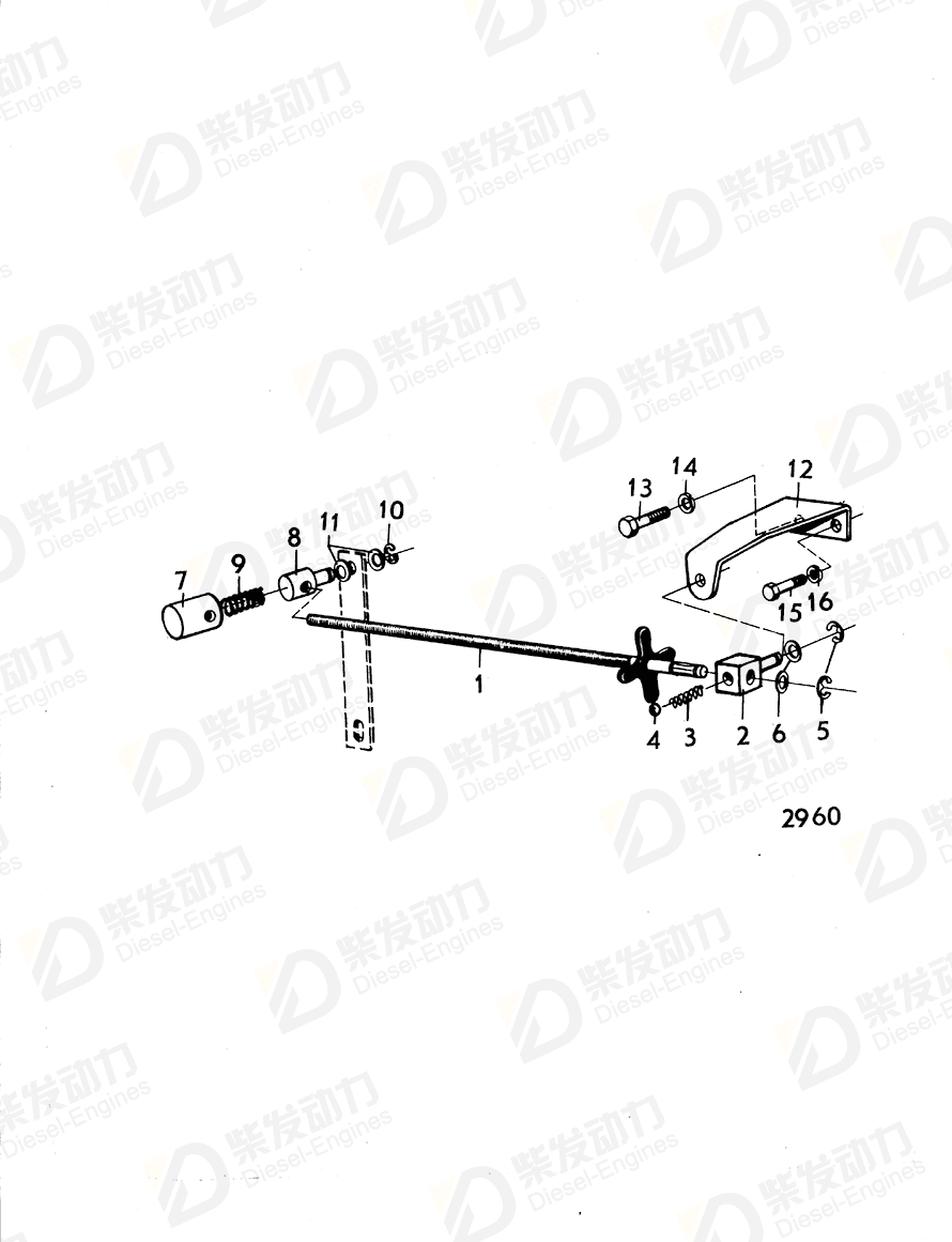 VOLVO Control rod 837005 Drawing VOLVO Control rod 837005 Drawing